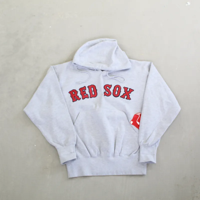 F- Boston Red Sox MLB Majestic Embroidered Text & Logo Hoodie sold by HG Vintage