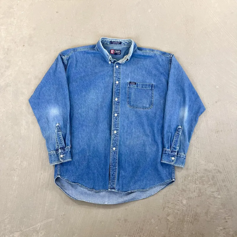 F- Vintage Calvin Klein Emb Logo Denim Button Down Shirt sold by HG Vintage