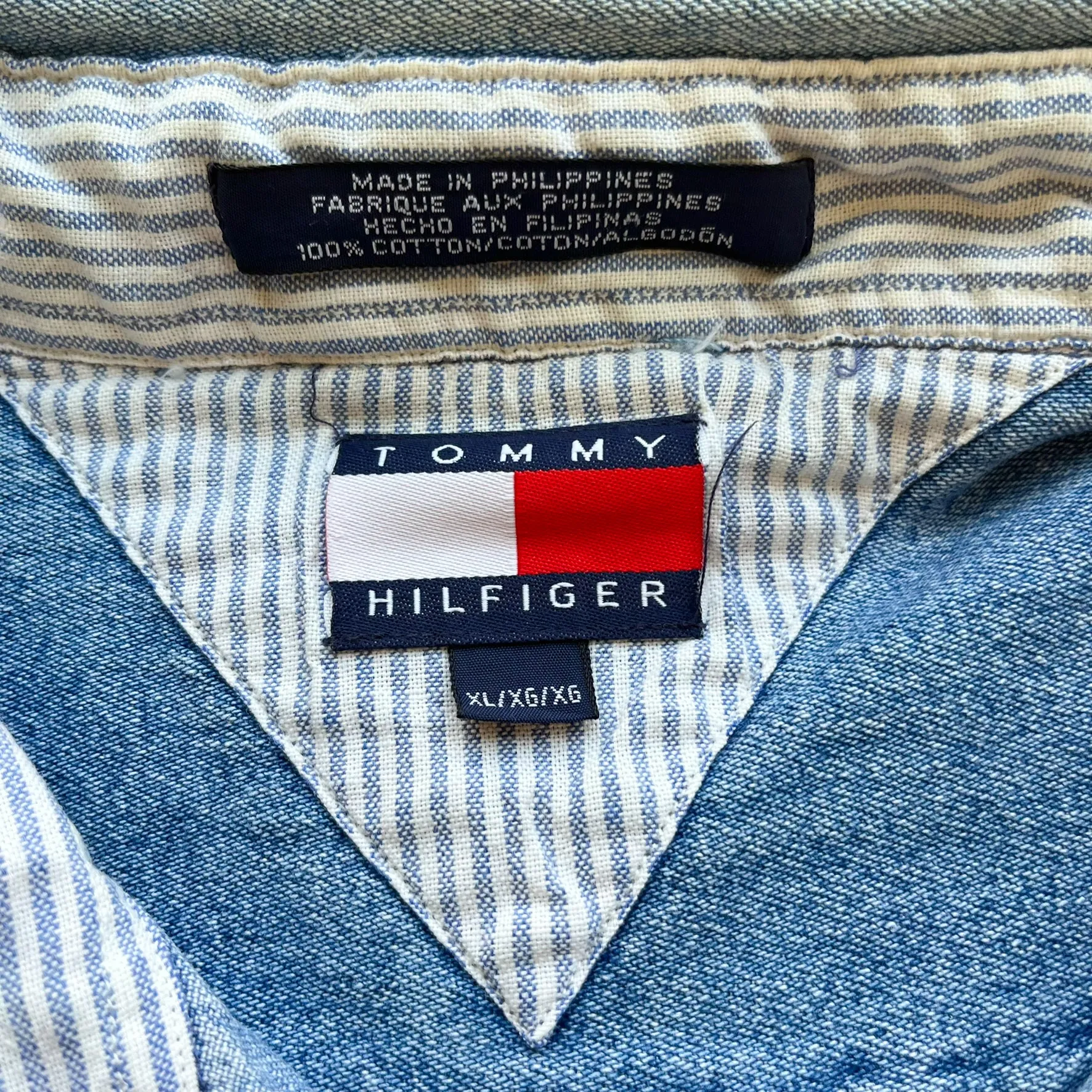 F- Vintage Tommy Hilfiger Emb Crest Denim Button Down Shirt sold by HG Vintage product image thumbnail 3