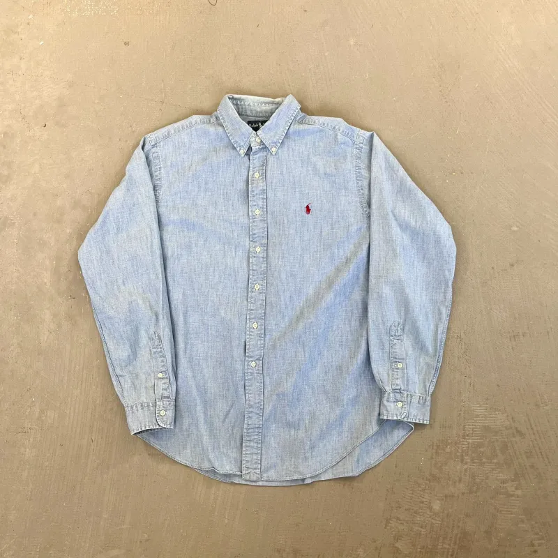 F- Vintage Polo Ralph Lauren Denim Style Button Down Shirt sold by HG Vintage
