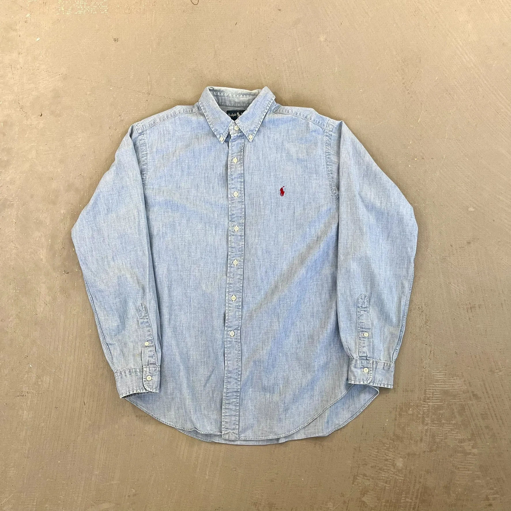 F- Vintage Polo Ralph Lauren Denim Style Button Down Shirt sold by HG Vintage