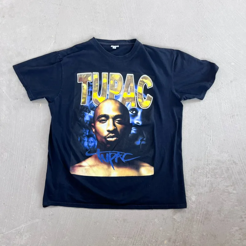 F- Vintage Tupac Text & Picture Billboard Pro Tag Tee sold by HG Vintage