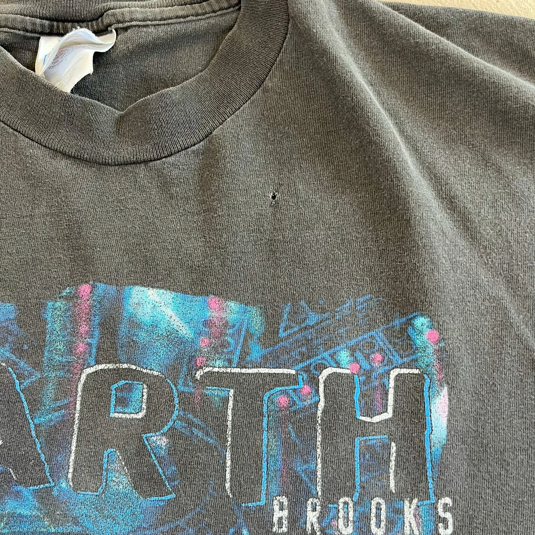 F- Vintage Garth Brook Concert Picture Hanes Heavyweight Tag Tee sold by HG Vintage product image thumbnail 3