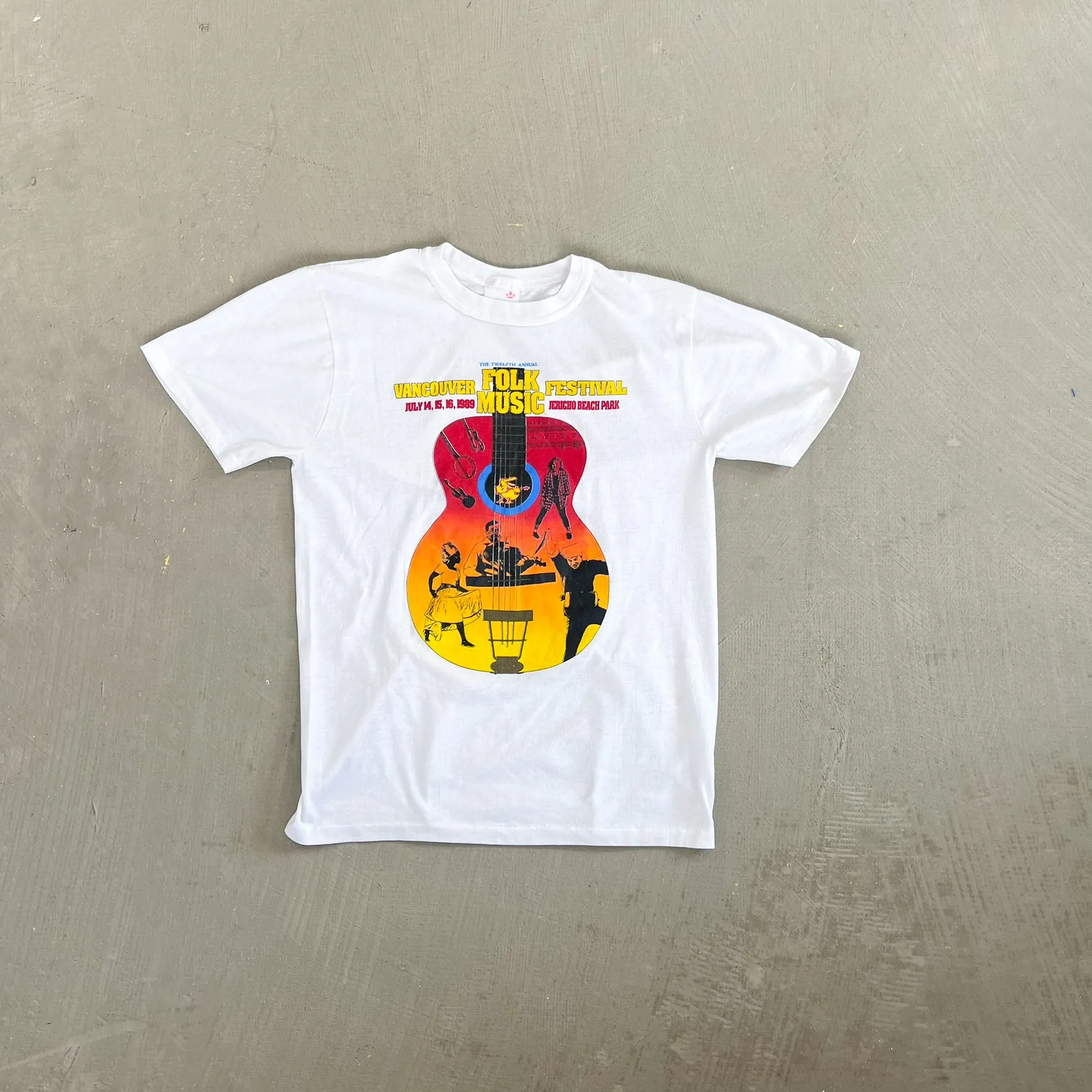 F- Vintage '89 Vancouver Folk Music Festival Graphic Single Stitch Tee sold by HG Vintage