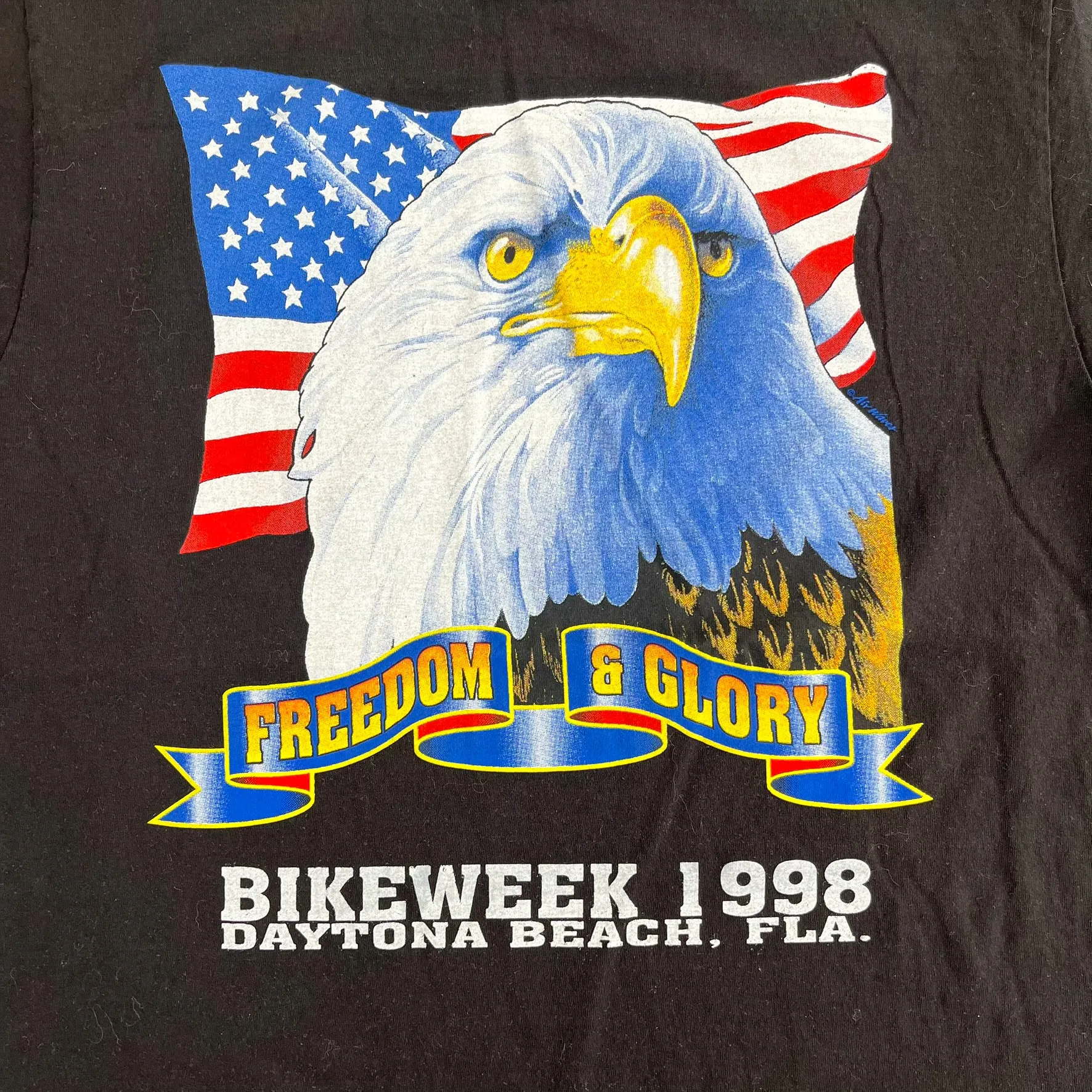 F- Vintage '98 Daytona Bike Week Freedom & Glory Eagle Single Stitch Tee sold by HG Vintage product image thumbnail 2