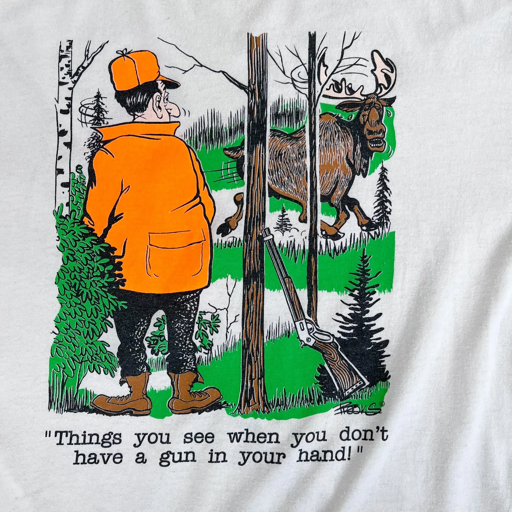 F- Vintage Hunter & Moose Humor Single Stitch Tee sold by HG Vintage product image thumbnail 2