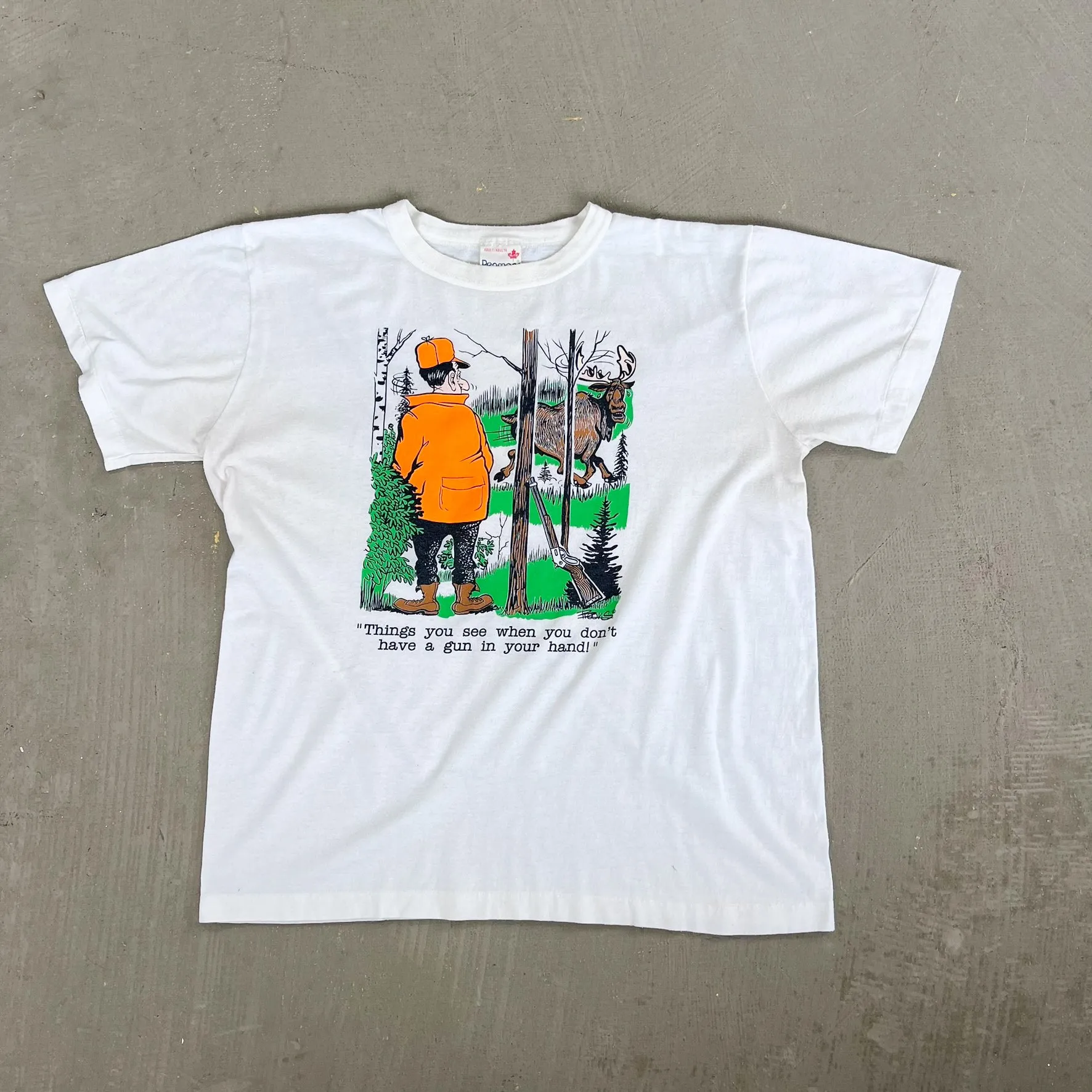 F- Vintage Hunter & Moose Humor Single Stitch Tee sold by HG Vintage