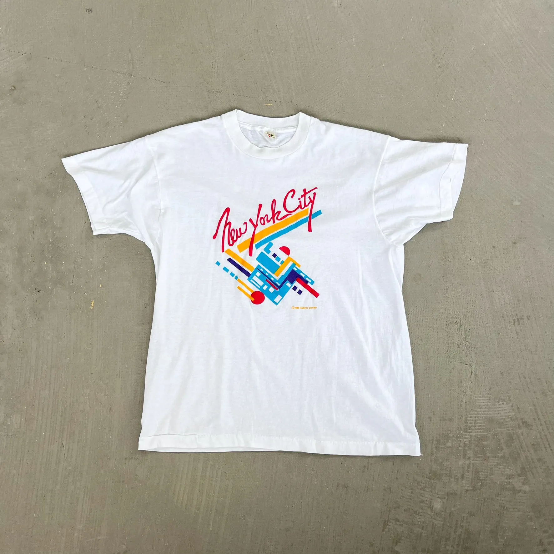 F- Vintage '85 New York City Text & Graphic Single Stitch Tee sold by HG Vintage