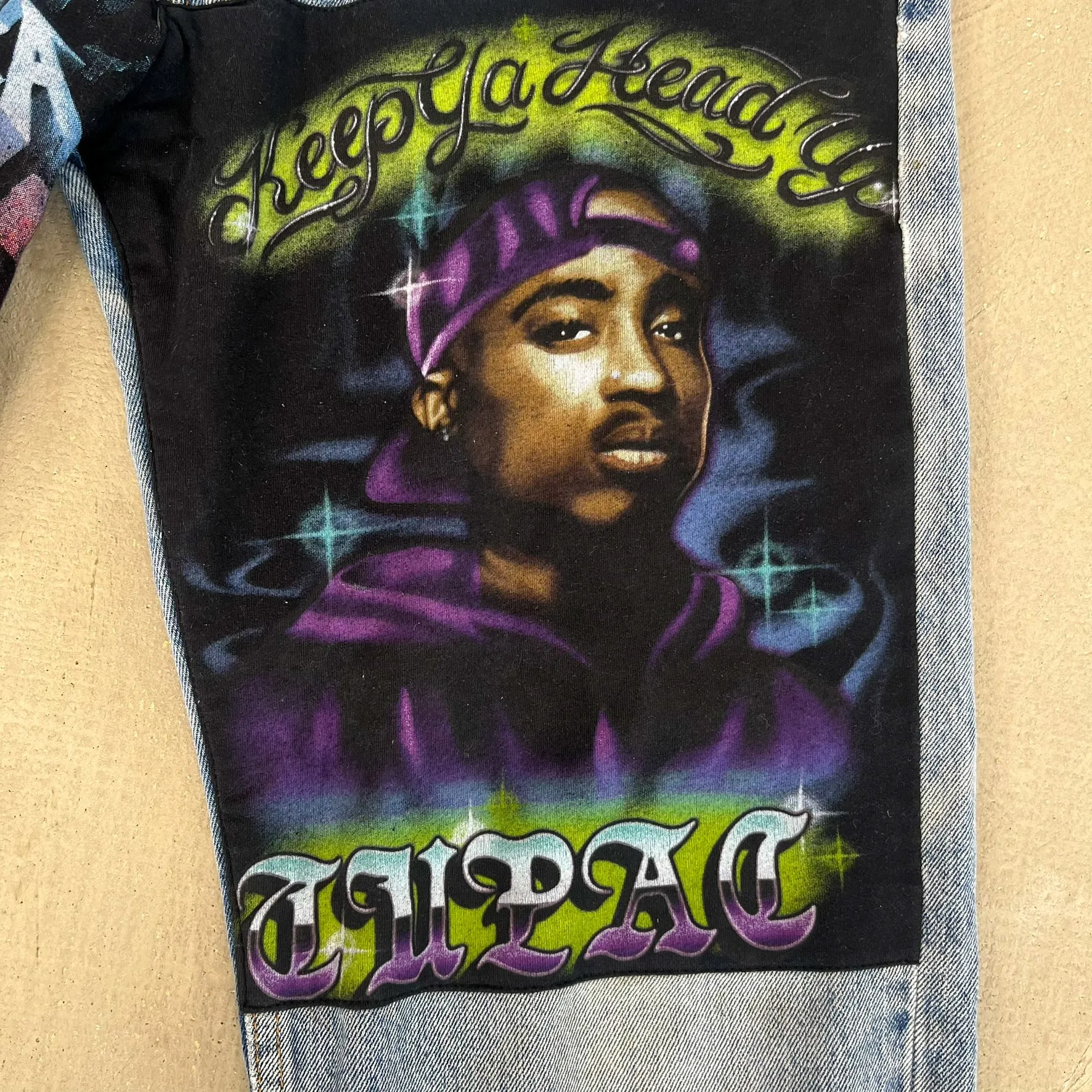 F- HOM Metallica/Tupac Levi's 550 Reworked Custom Jeans sold by HG Vintage product image thumbnail 3