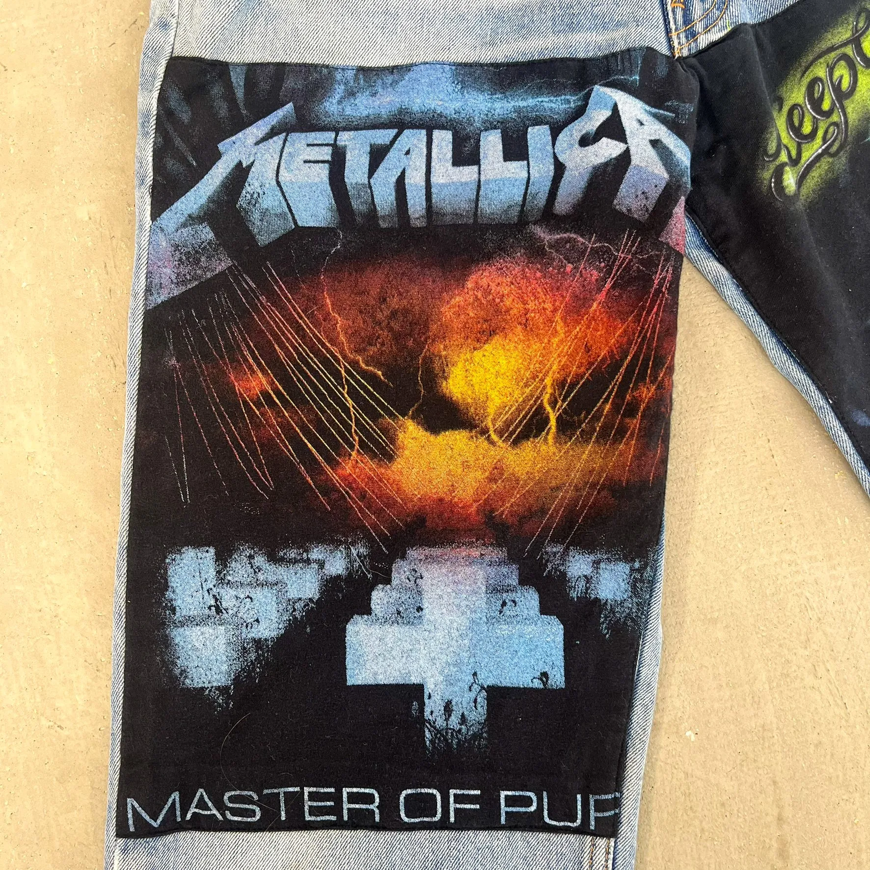 F- HOM Metallica/Tupac Levi's 550 Reworked Custom Jeans sold by HG Vintage product image thumbnail 4