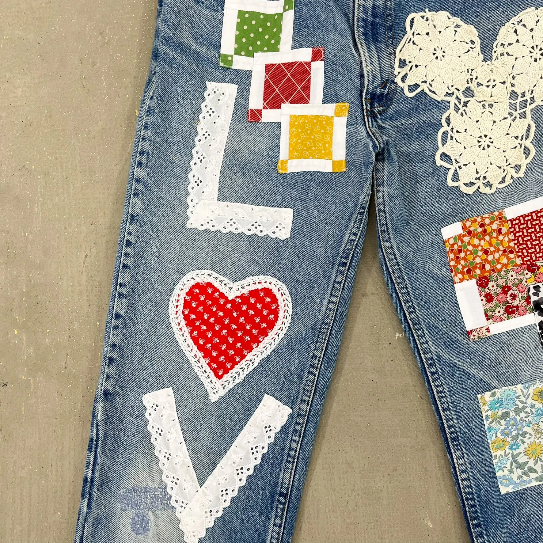 F- HOM LOVE Orange Tab Levi's 550 Reworked Custom Jeans sold by HG Vintage product image thumbnail 3