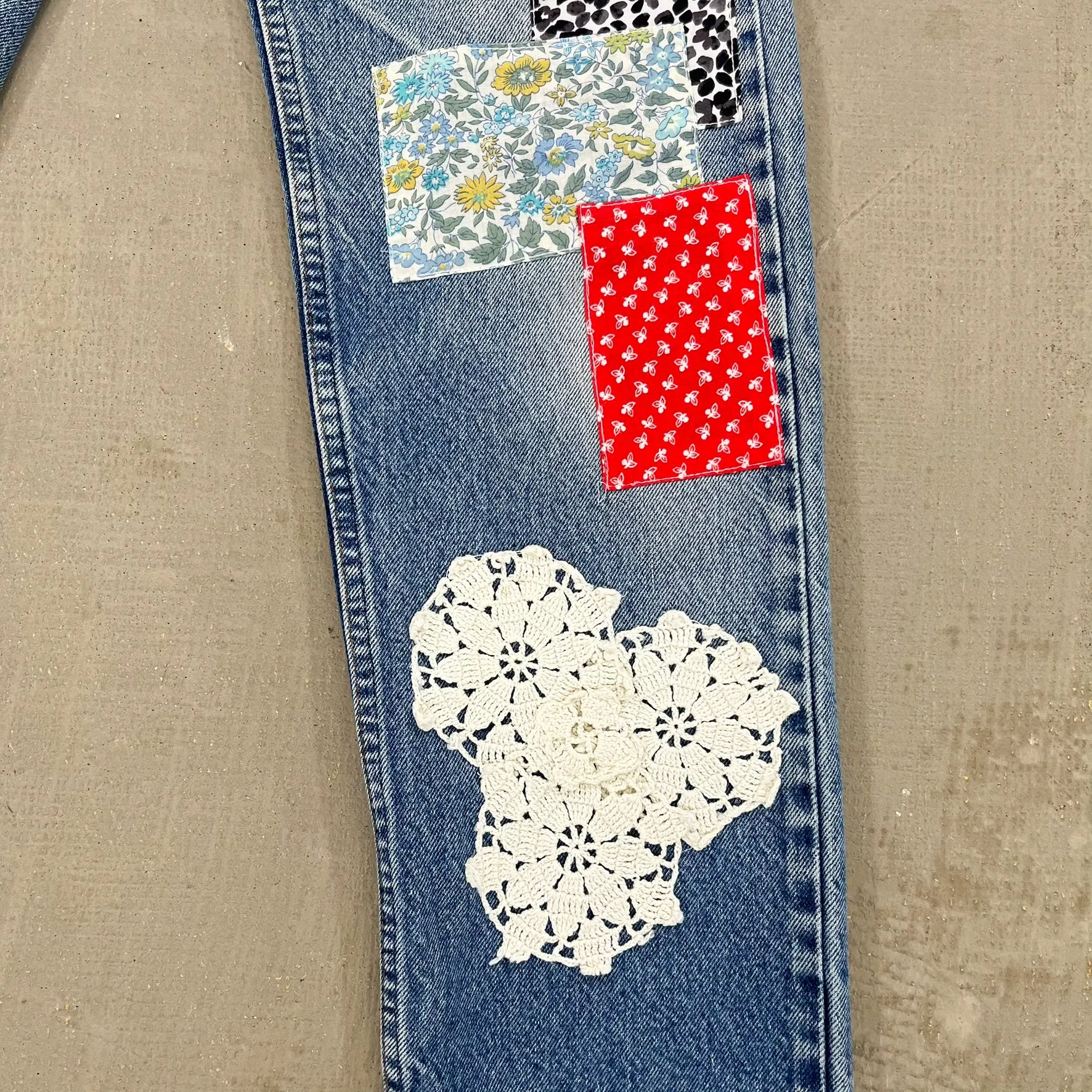 F- HOM LOVE Orange Tab Levi's 550 Reworked Custom Jeans sold by HG Vintage product image thumbnail 5