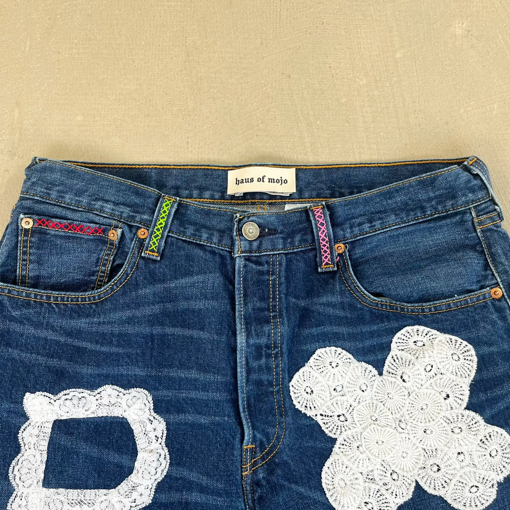 F- HOM PEACE Levi's 501 Reworked Custom Jeans sold by HG Vintage product image thumbnail 2