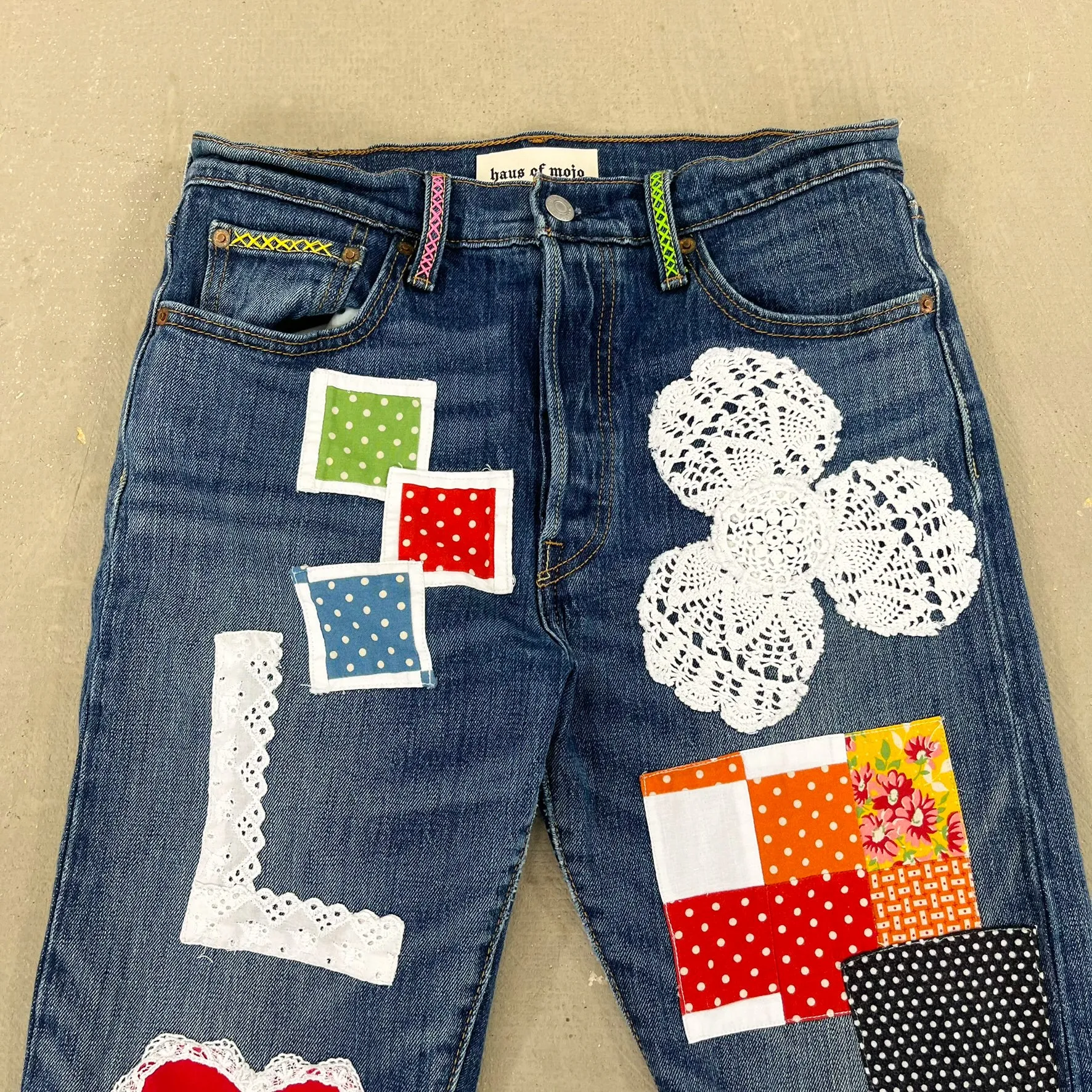F- HOM LOVE Levi's 501 S Reworked Custom Jeans sold by HG Vintage product image thumbnail 5