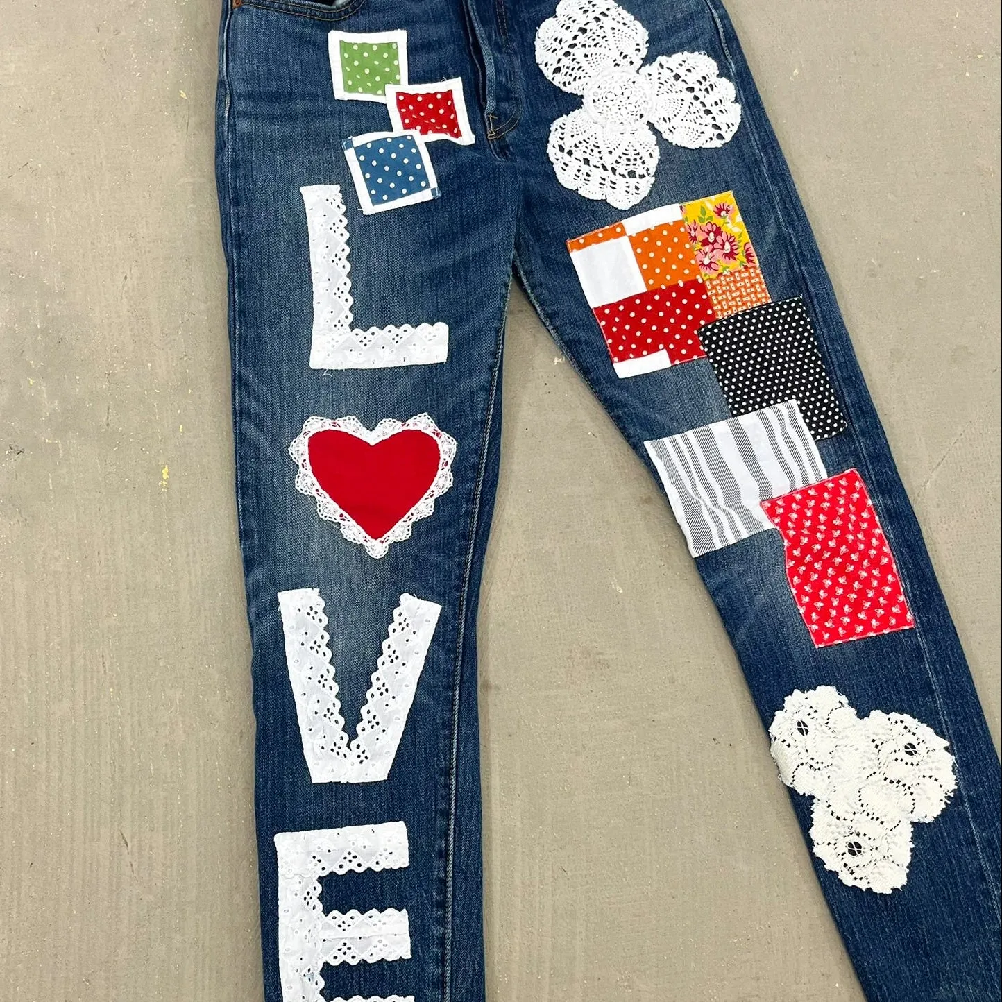F- HOM LOVE Levi's 501 S Reworked Custom Jeans sold by HG Vintage product image thumbnail 2