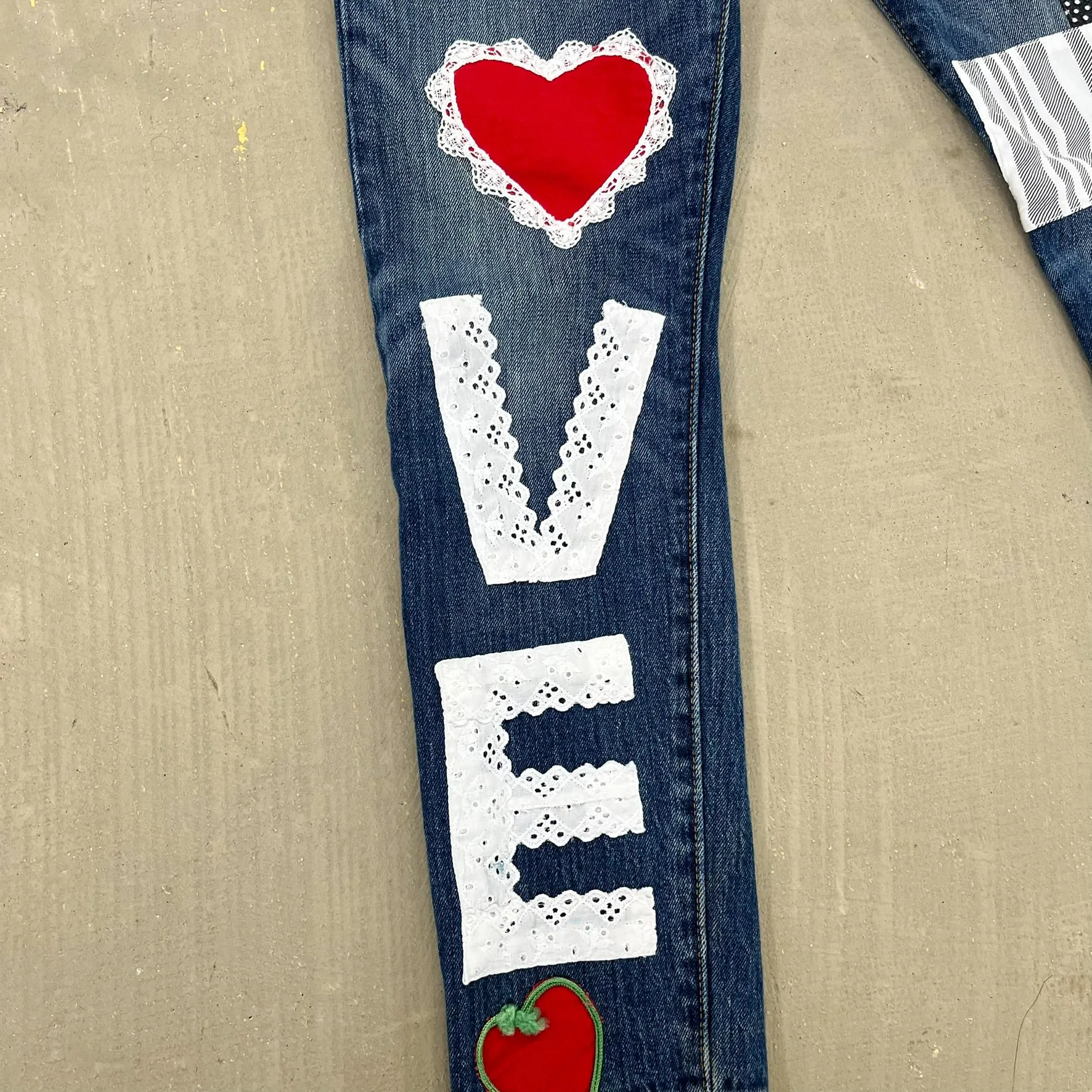 F- HOM LOVE Levi's 501 S Reworked Custom Jeans sold by HG Vintage product image thumbnail 3