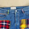 F- HOM Plaid Green/Red Back Pocket Levi's 501 Reworked Custom Jeans sold by HG Vintage