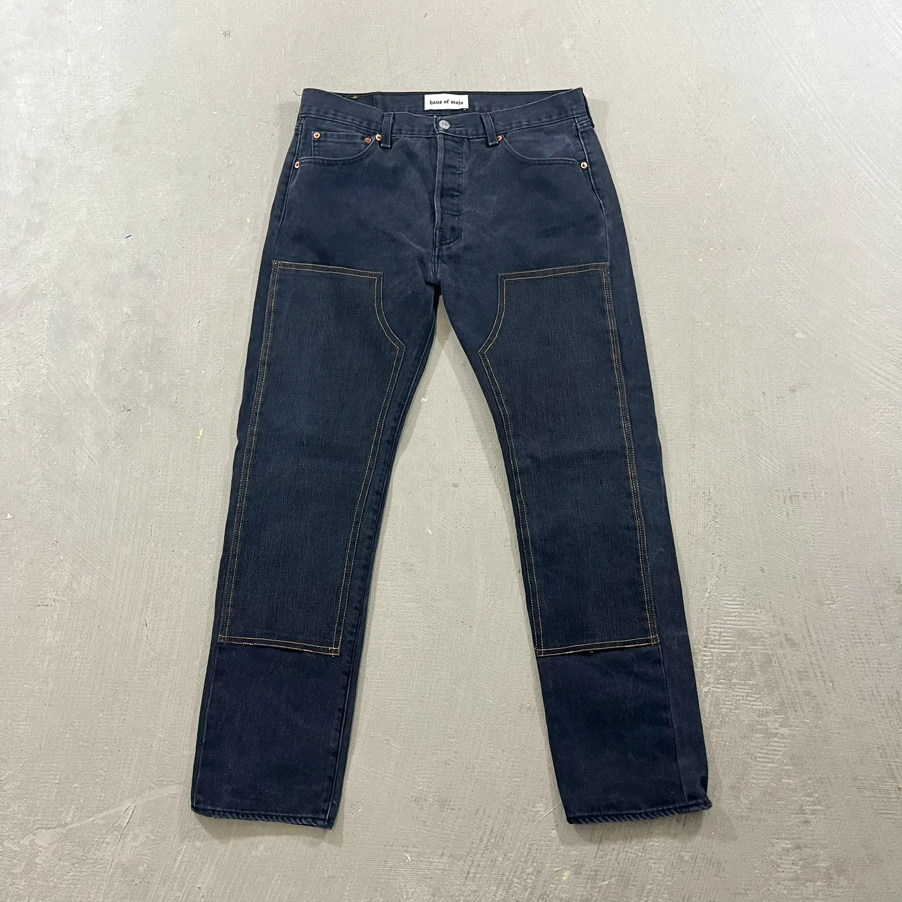F- HOM Double Knees Levi's 501 Reworked Custom Jeans sold by HG Vintage