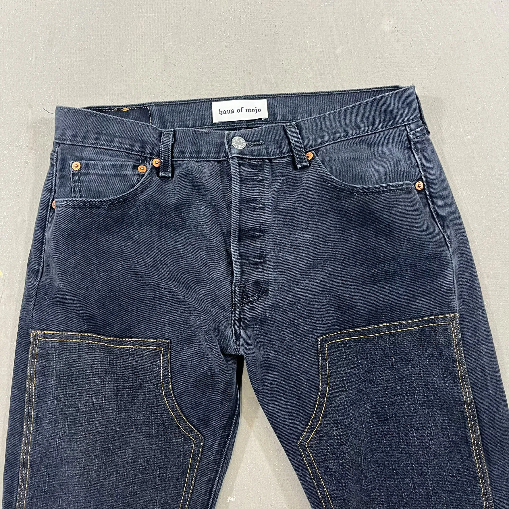 F- HOM Double Knees Levi's 501 Reworked Custom Jeans sold by HG Vintage product image thumbnail 2