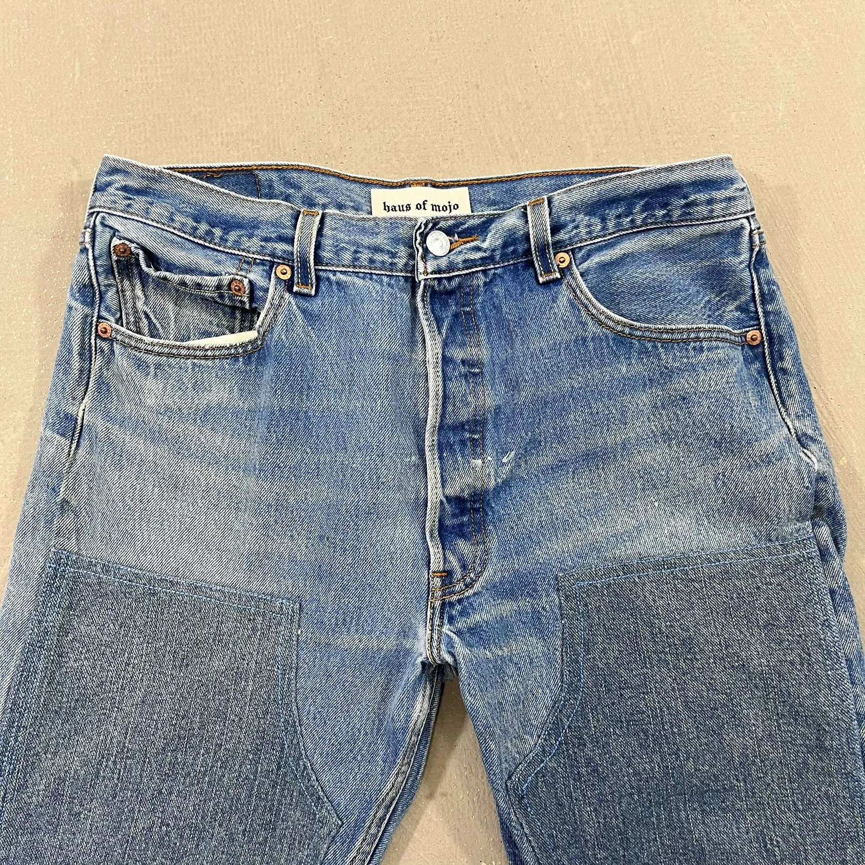 F- HOM Double Knees Levi's 501 XX Reworked Custom Jeans sold by HG Vintage product image thumbnail 3