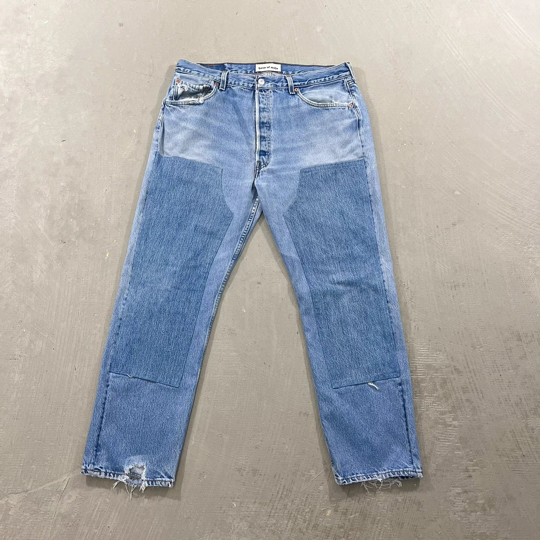 F- HOM Double Knees Levi's 501 Reworked Custom Jeans sold by HG Vintage