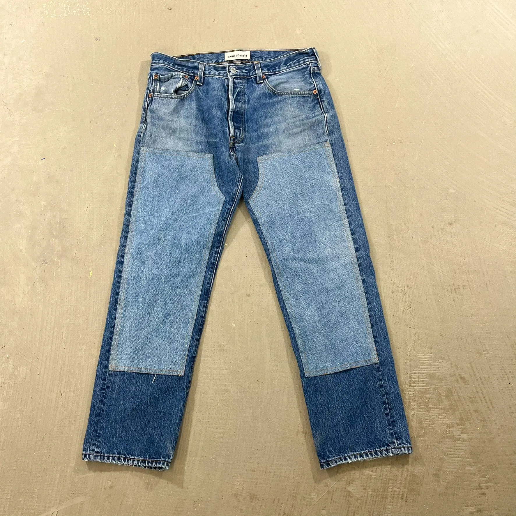 F- HOM Double Knees Levi's 501 Reworked Custom Jeans sold by HG Vintage
