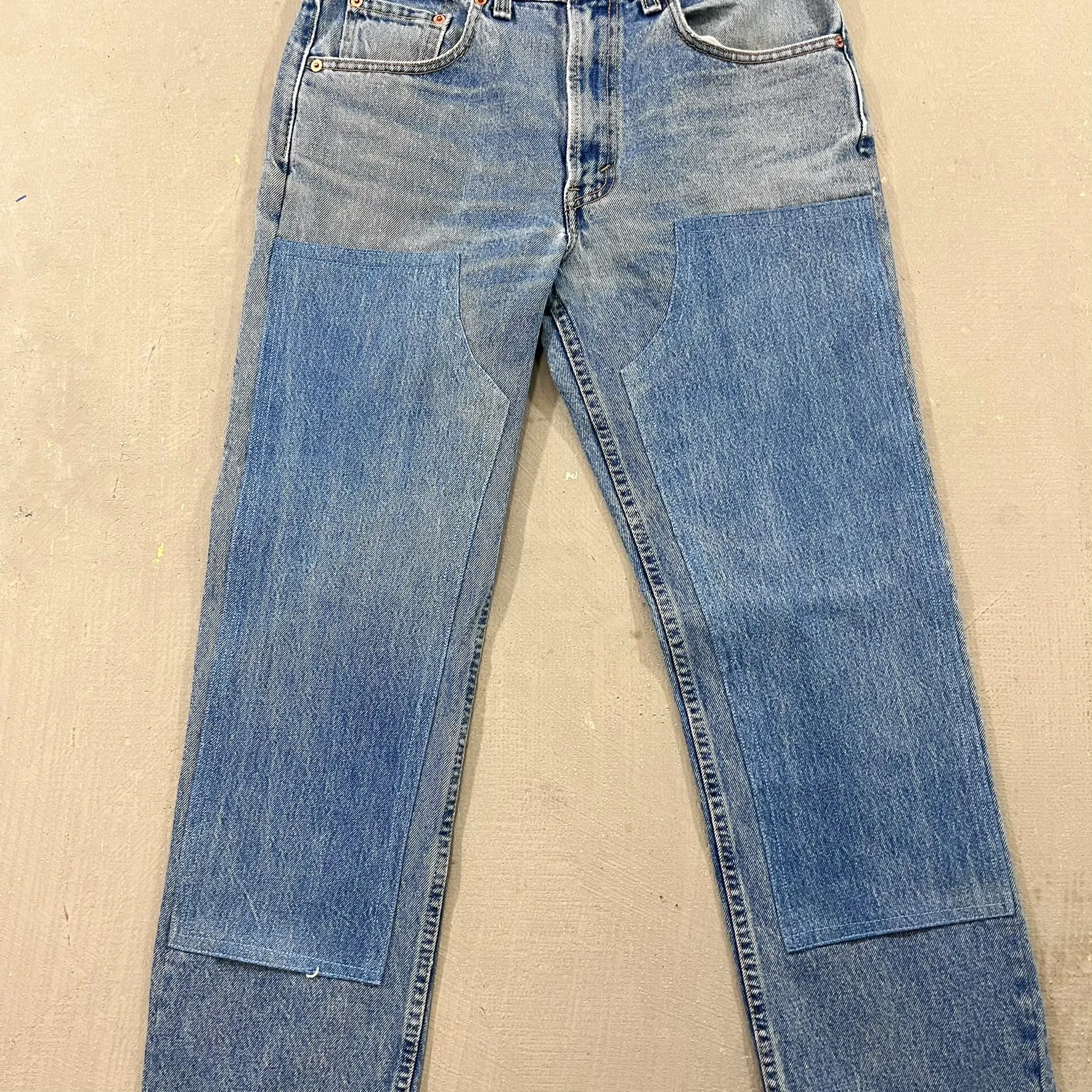 F- HOM Double Knees Levi's 501 Reworked Custom Jeans sold by HG Vintage product image thumbnail 3