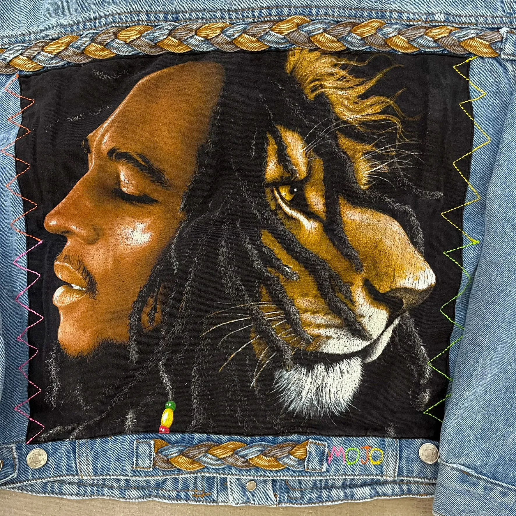 F- HOM Bob Marley Reworked Custom Denim Jackets sold by HG Vintage product image thumbnail 5