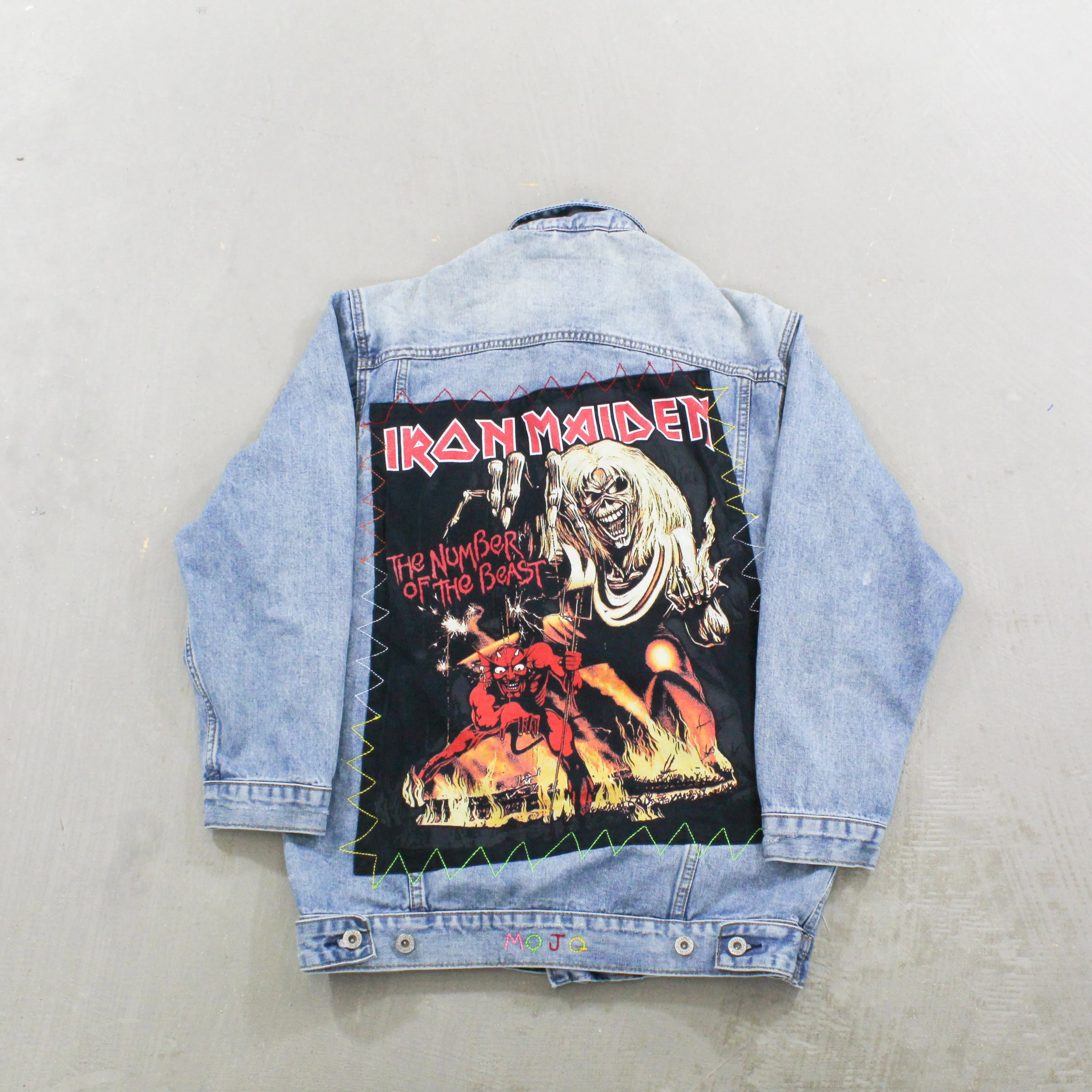 F- HOM Iron Maiden Reworked Custom Denim Jackets sold by HG Vintage product image thumbnail 4