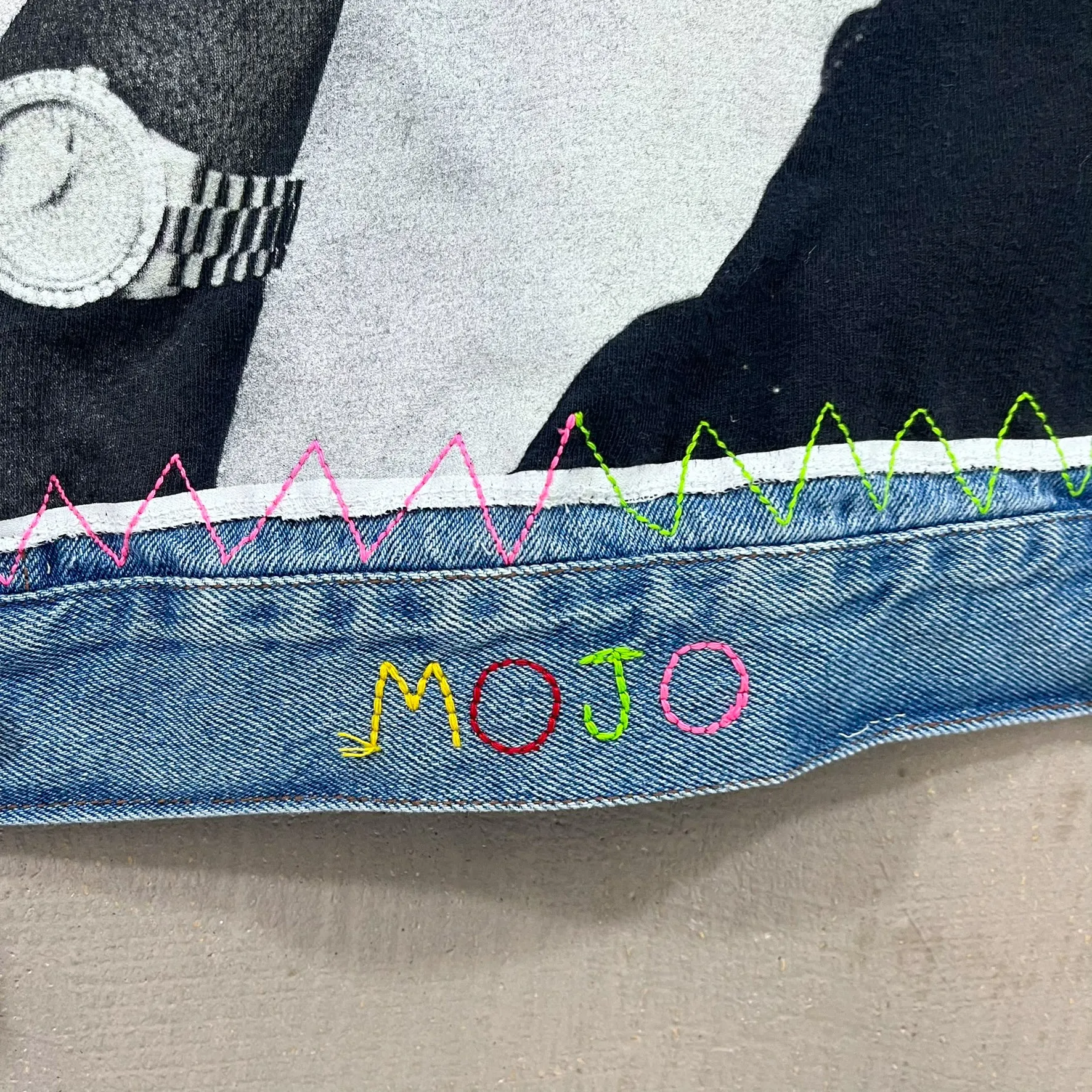 F- HOM Tupac Wrangler Reworked Custom Denim Jackets sold by HG Vintage product image thumbnail 5