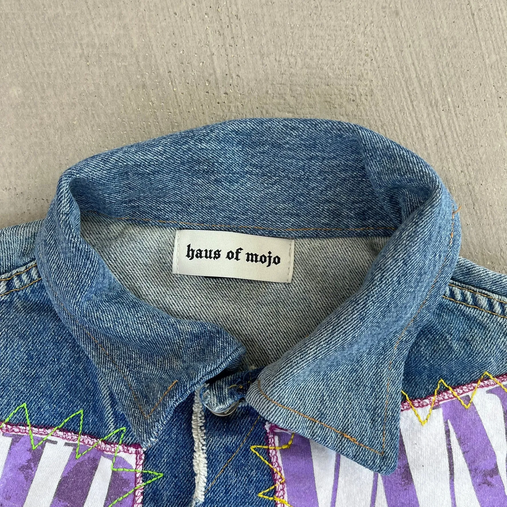 F- HOM Nirvana Lee Distressed Reworked Custom Denim Jackets sold by HG Vintage product image thumbnail 3