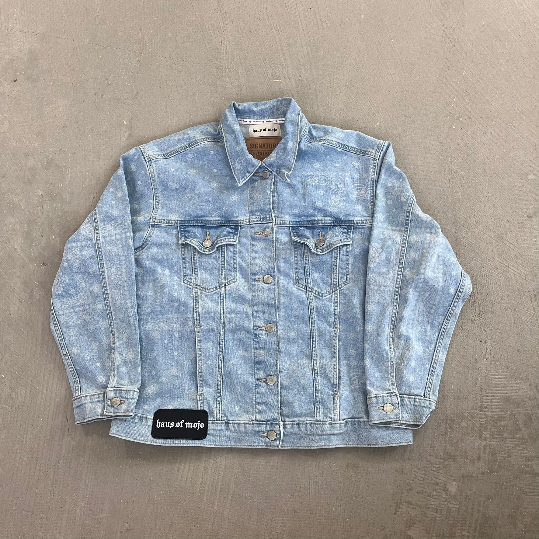 F- HOM Tupac Levi's Bandana Pattern Reworked Custom Denim Jackets sold by HG Vintage