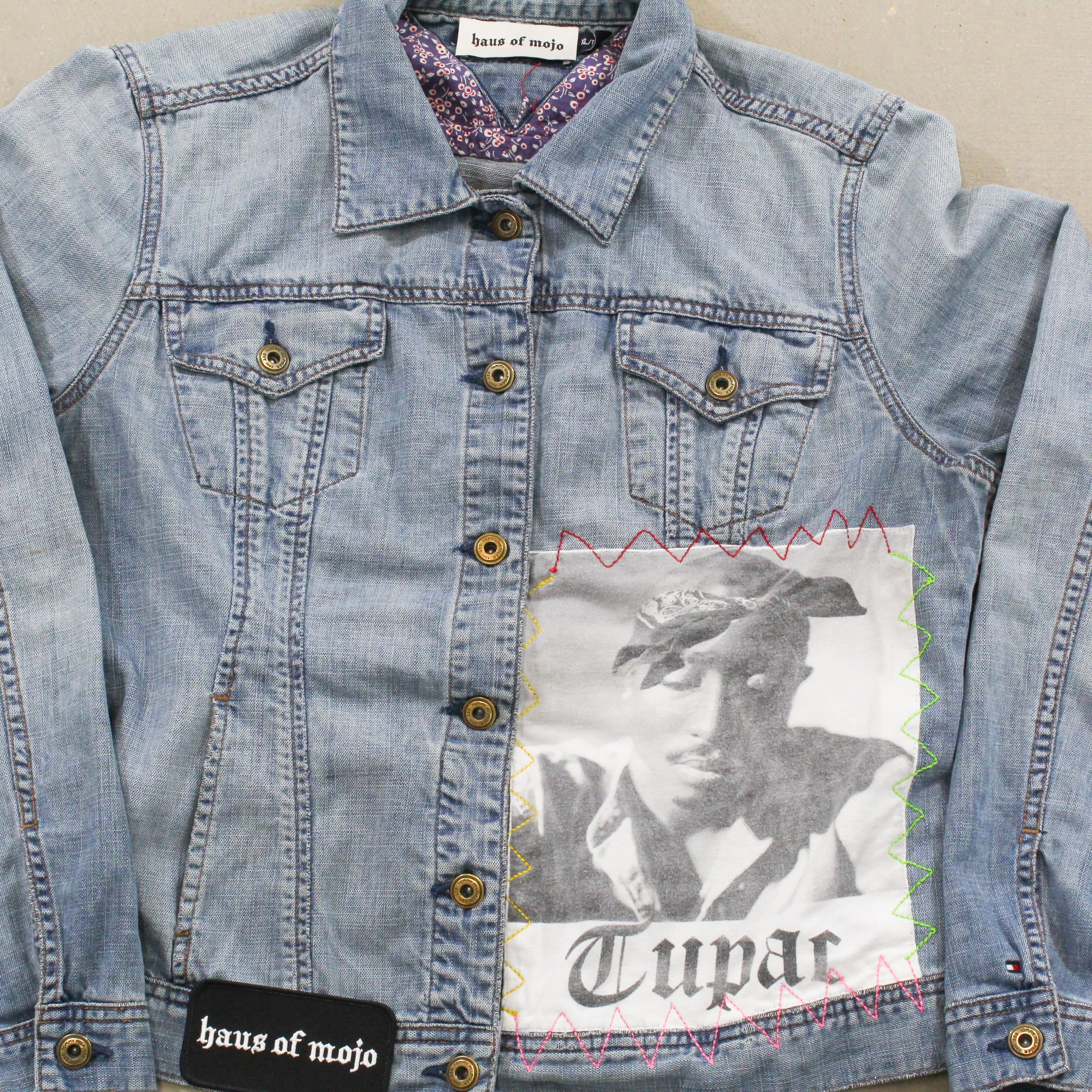F- HOM Tupac Tommy Hilfiger Reworked Custom Denim Jackets sold by HG Vintage product image thumbnail 2