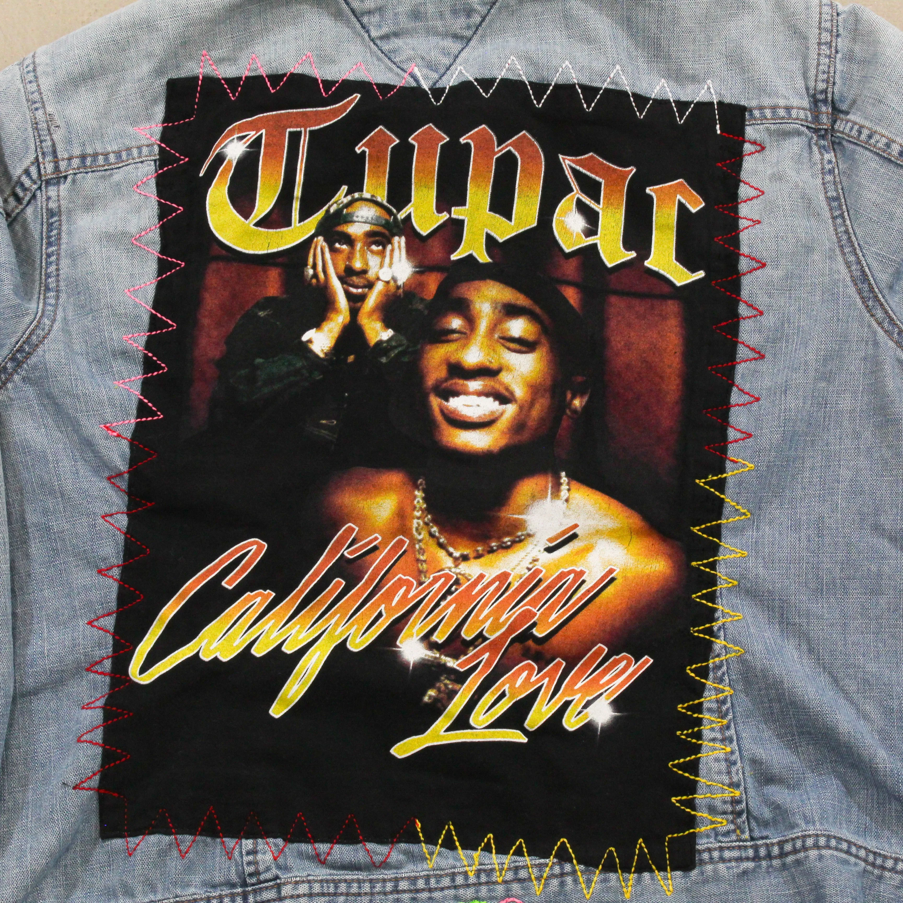F- HOM Tupac Tommy Hilfiger Reworked Custom Denim Jackets sold by HG Vintage product image thumbnail 4