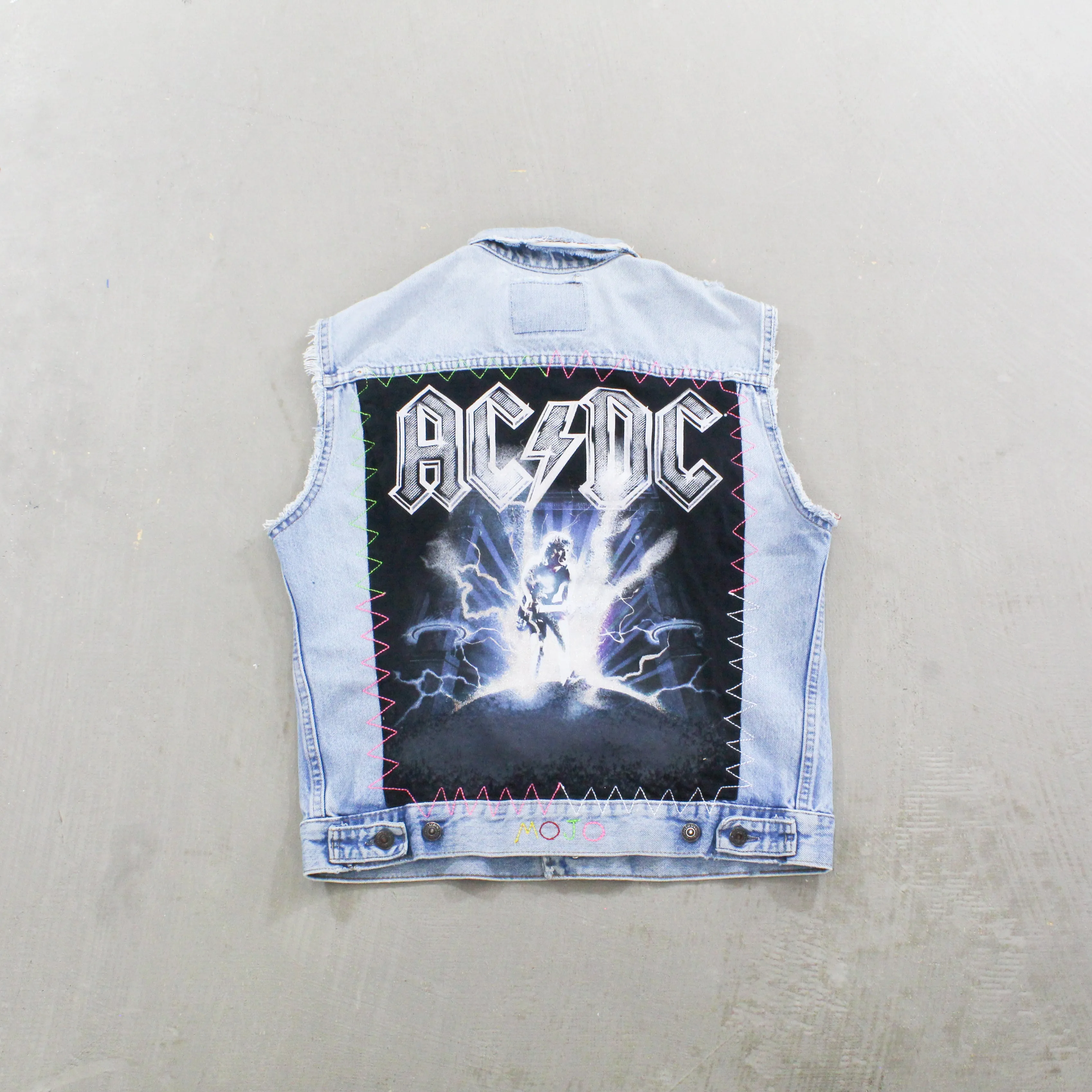 F- HOM AC/DC Levi's Reworked Custom Denim Vest sold by HG Vintage product image thumbnail 4