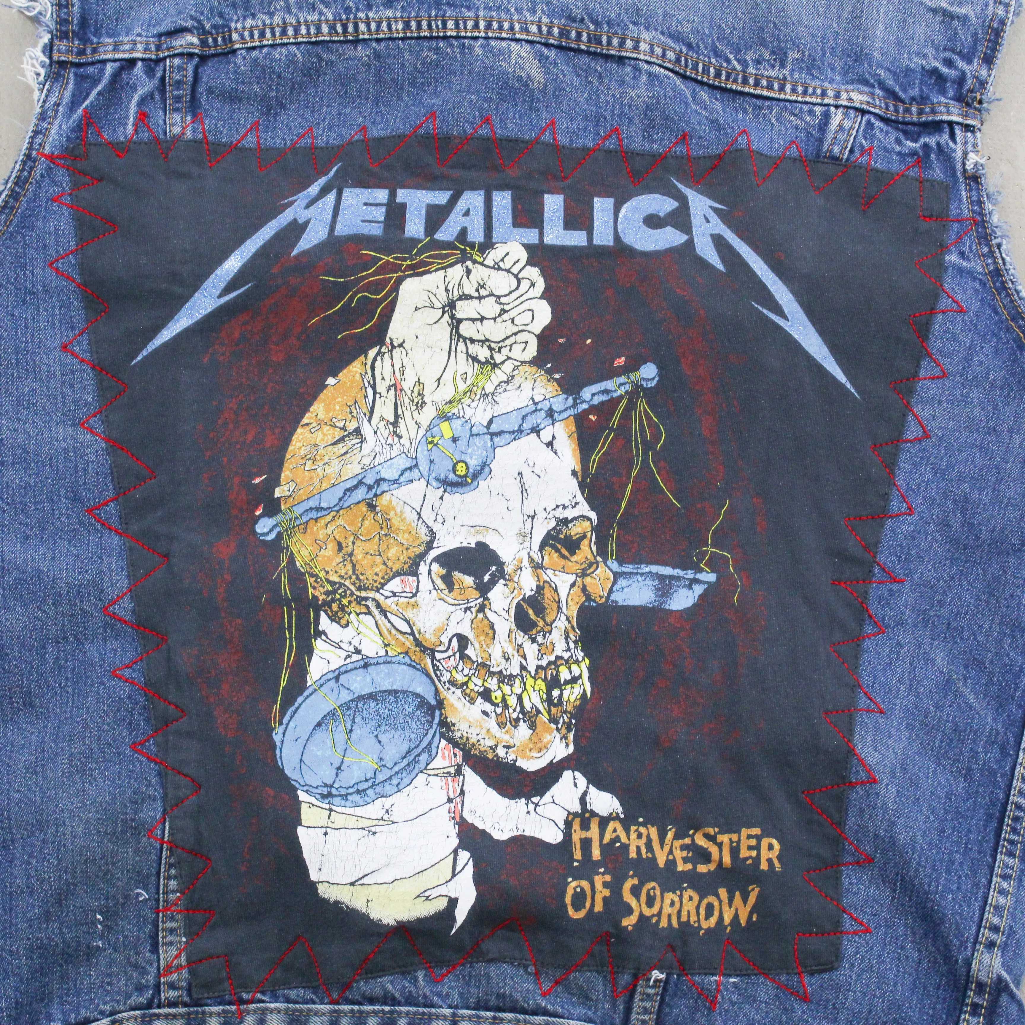 F- HOM Metallica Levi's Reworked Custom Denim Vest sold by HG Vintage product image thumbnail 5
