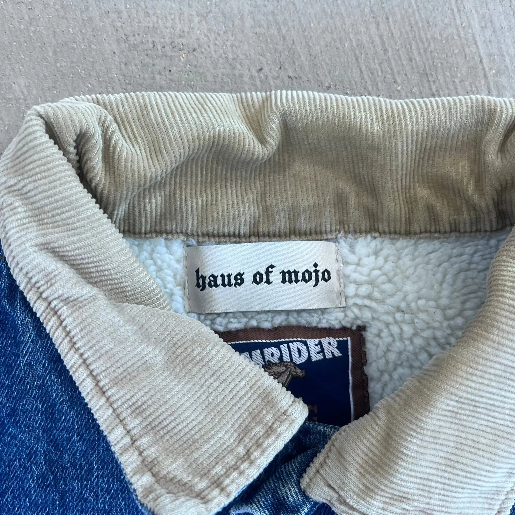 F- HOM Stranger Things Eddie Sherpa Mustang Storm Rider Reworked Custom Denim Vest sold by HG Vintage product image thumbnail 3