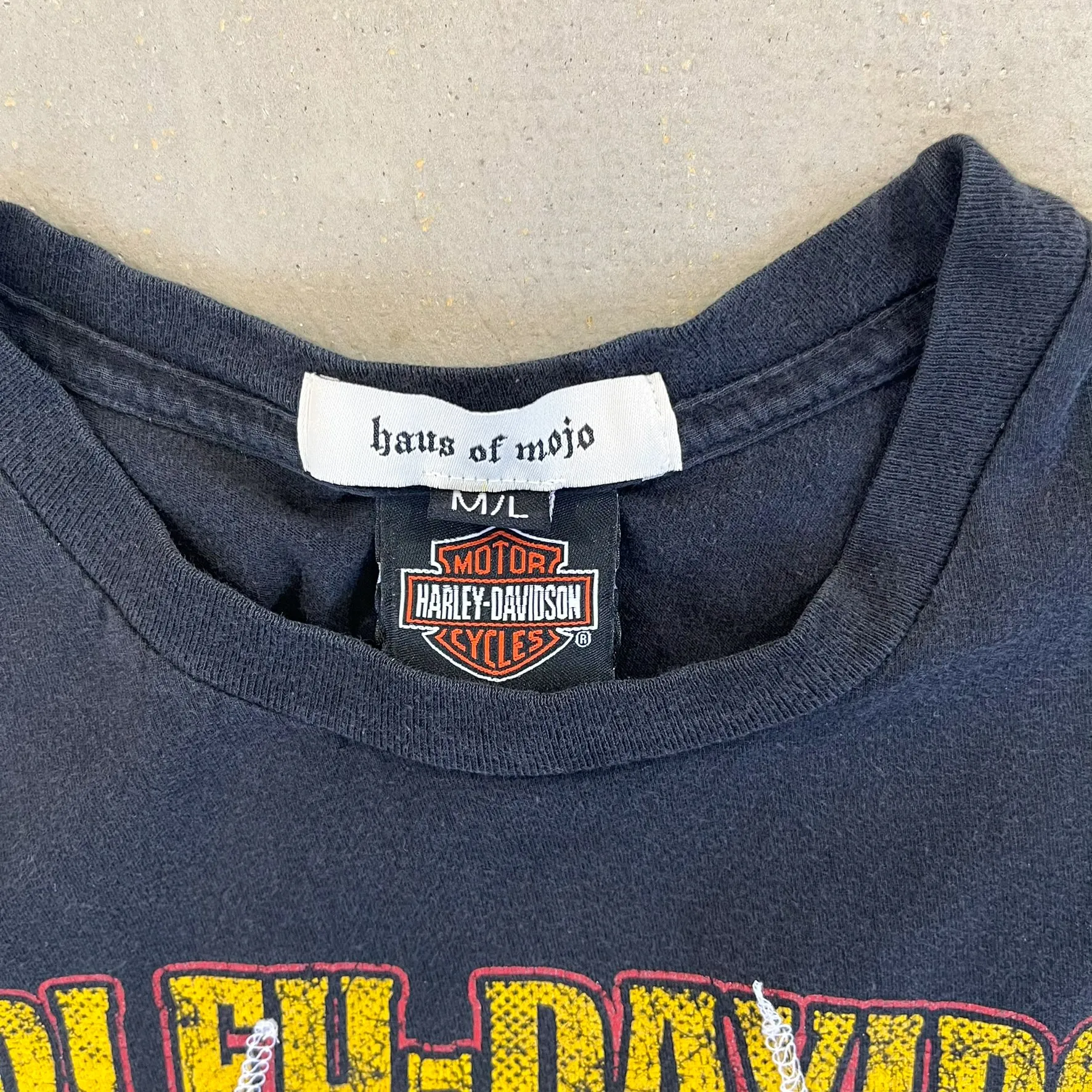 F- HOM Harley Davidson Portland Reworked Dbl Stitch Crop Top sold by HG Vintage product image thumbnail 3