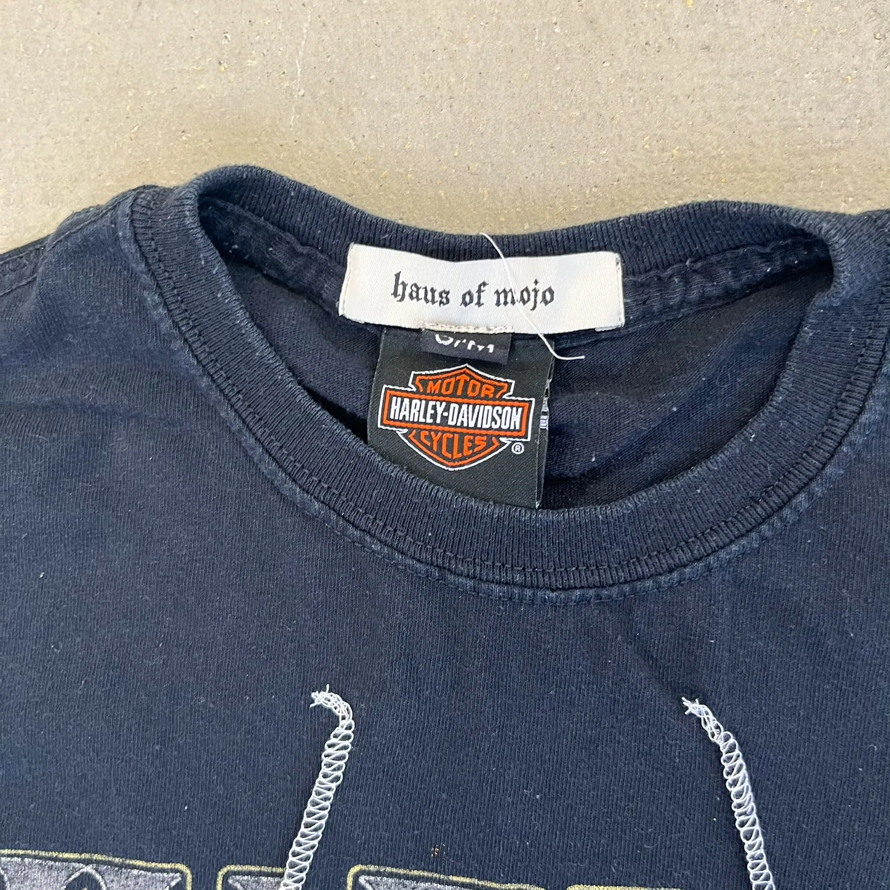 F- HOM Harley Davidson Kelowna Reworked Dbl Stitch Crop Top sold by HG Vintage product image thumbnail 3