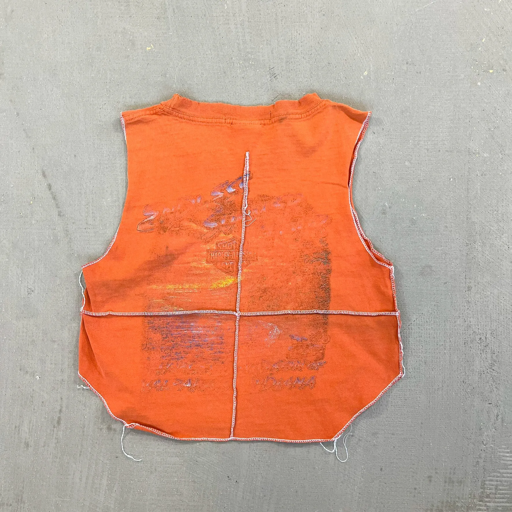 F- HOM Harley Davidson Indiana Reworked Dbl Stitch Crop Top sold by HG Vintage product image thumbnail 4