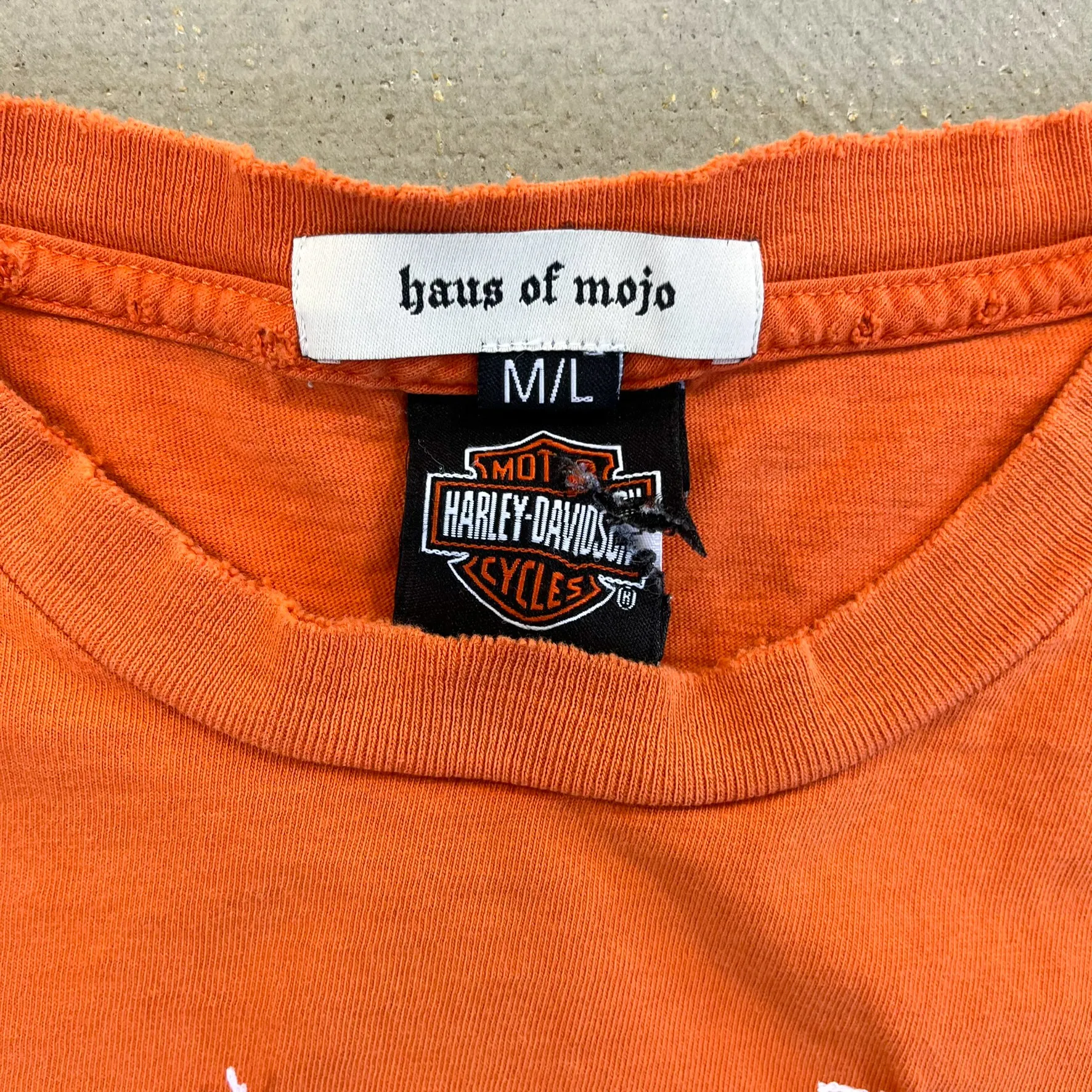 F- HOM Harley Davidson Indiana Reworked Dbl Stitch Crop Top sold by HG Vintage product image thumbnail 3