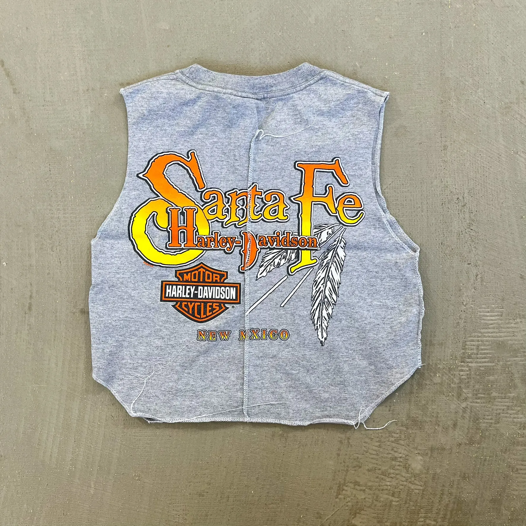 F- HOM Harley Davidson Santa Fe Reworked Dbl Stitch Crop Top sold by HG Vintage product image thumbnail 4