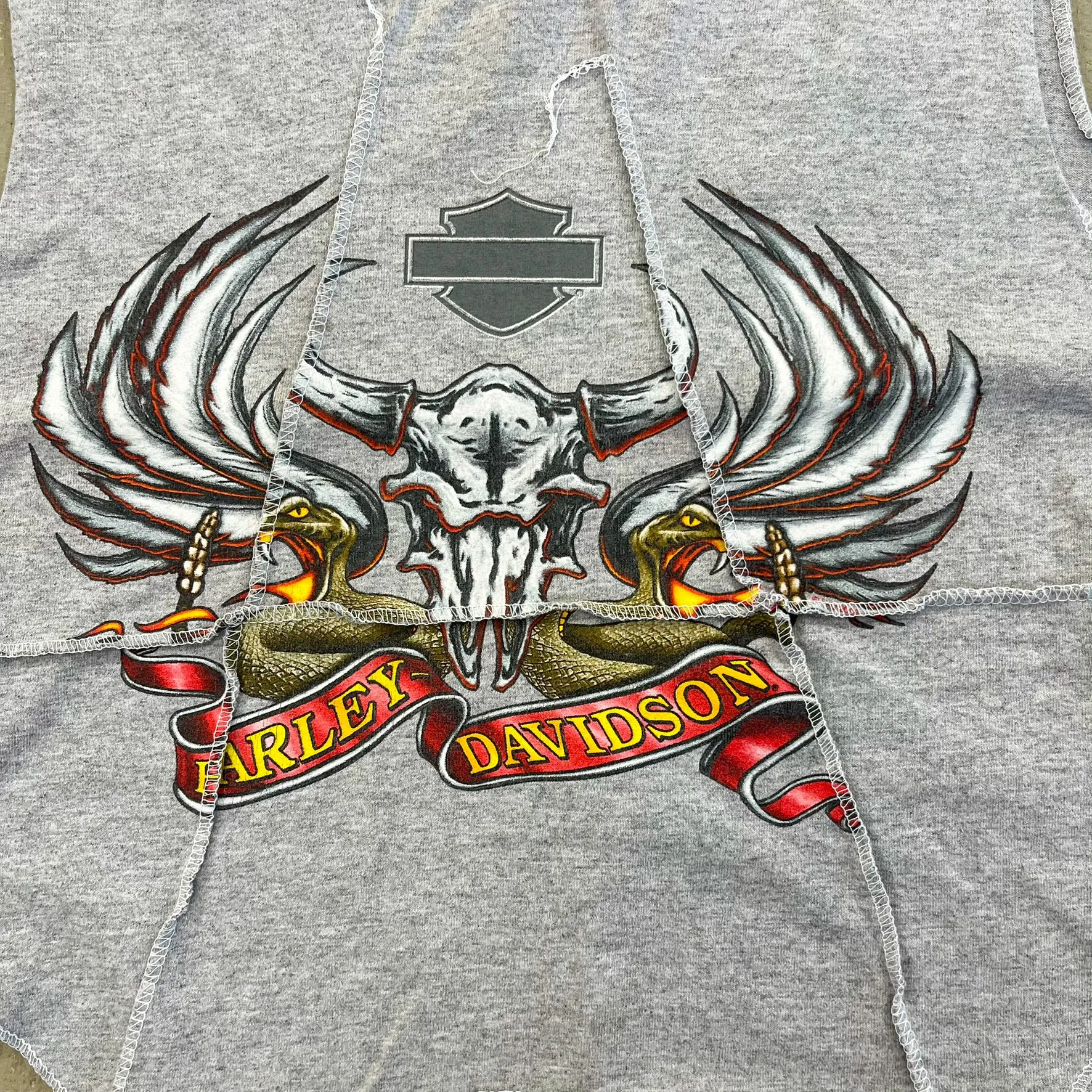 F- HOM Harley Davidson Santa Fe Reworked Dbl Stitch Crop Top sold by HG Vintage product image thumbnail 2