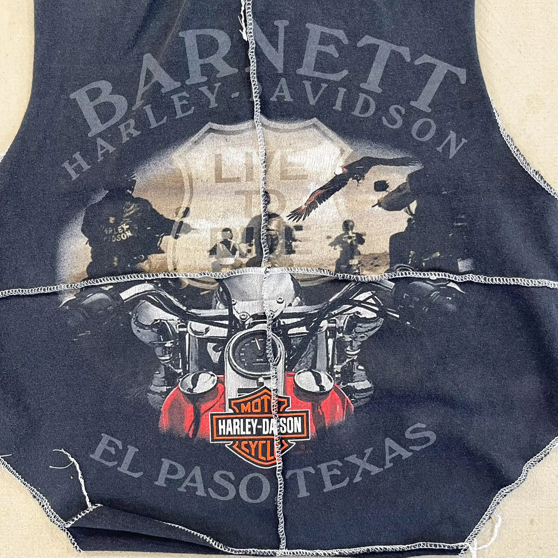 F- HOM Harley Davidson El Paso Texas Reworked Dbl Stitch Crop Top sold by HG Vintage product image thumbnail 5