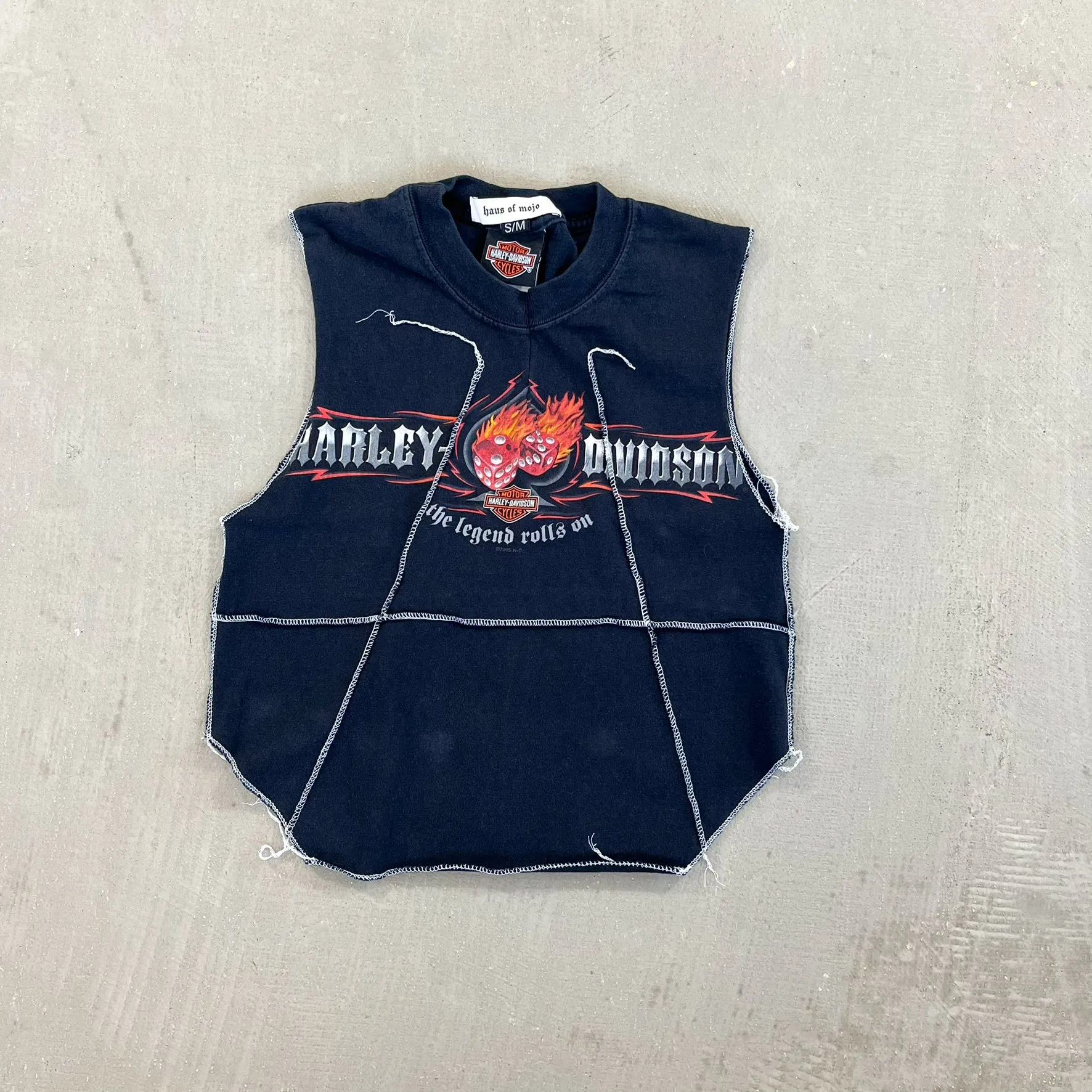 F- HOM Harley Davidson El Paso Texas Reworked Dbl Stitch Crop Top sold by HG Vintage
