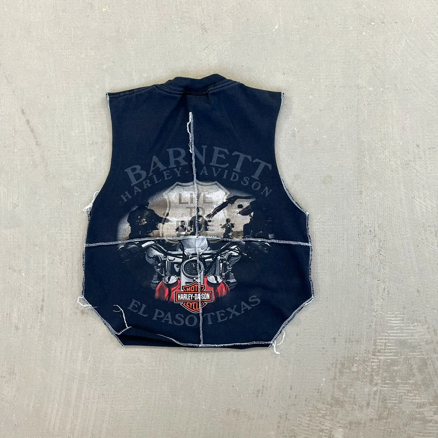 F- HOM Harley Davidson El Paso Texas Reworked Dbl Stitch Crop Top sold by HG Vintage product image thumbnail 4