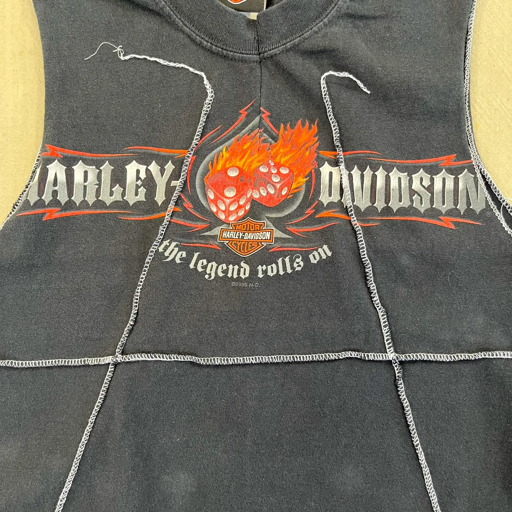 F- HOM Harley Davidson El Paso Texas Reworked Dbl Stitch Crop Top sold by HG Vintage product image thumbnail 2