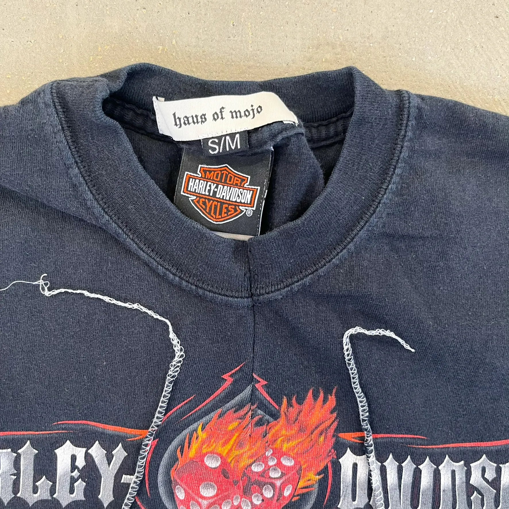 F- HOM Harley Davidson El Paso Texas Reworked Dbl Stitch Crop Top sold by HG Vintage product image thumbnail 3