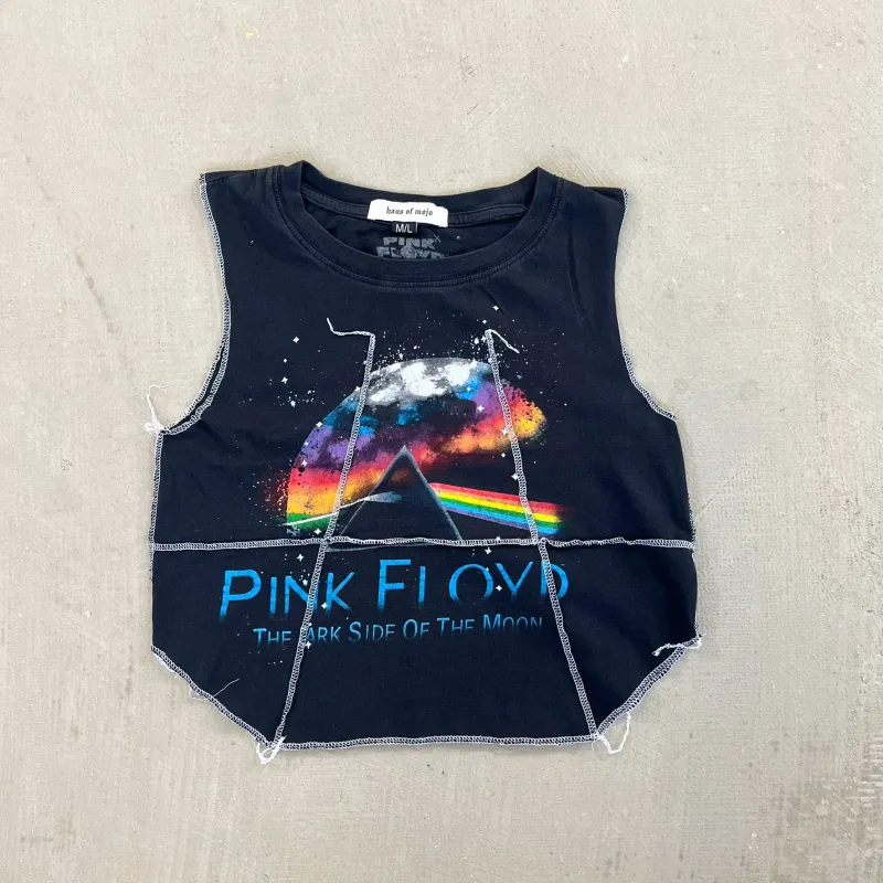 F- HOM Pink Floyd Reworked Dbl Stitch Crop Top sold by HG Vintage