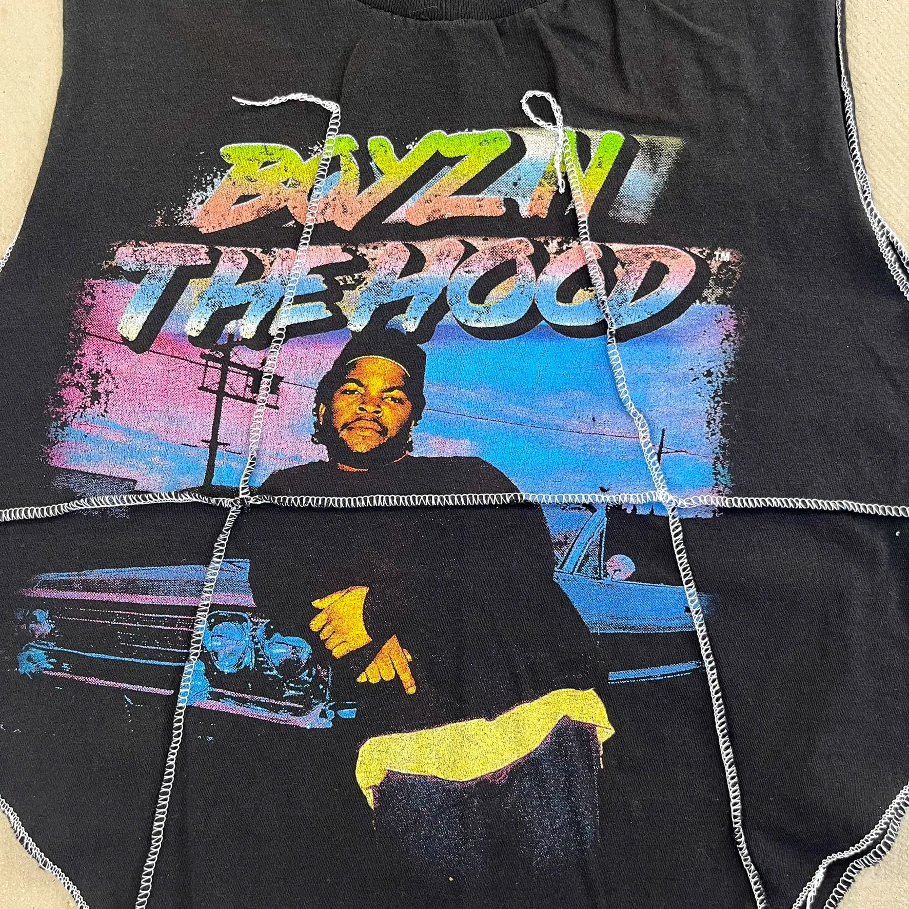 F- HOM Ice Cube Reworked Dbl Stitch Crop Top sold by HG Vintage product image thumbnail 2